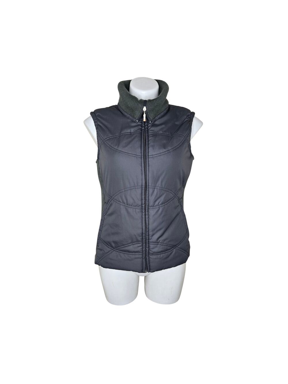 LUCY Women's Puffer ZIp Up Vest Green Size Medium